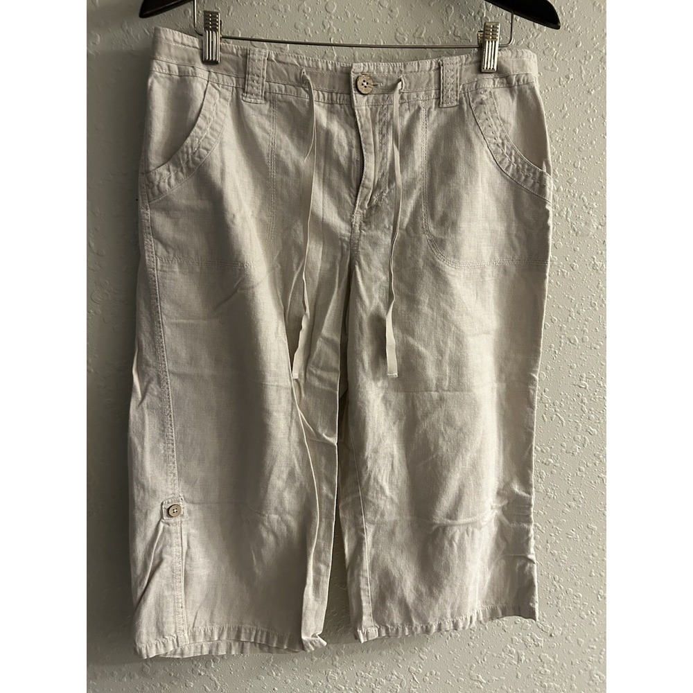 Sz12 Bandolino Khaki Linen Capri #1000*11 (Excellent Condition)*